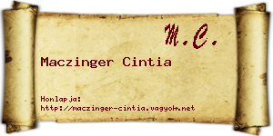 Maczinger Cintia névjegykártya